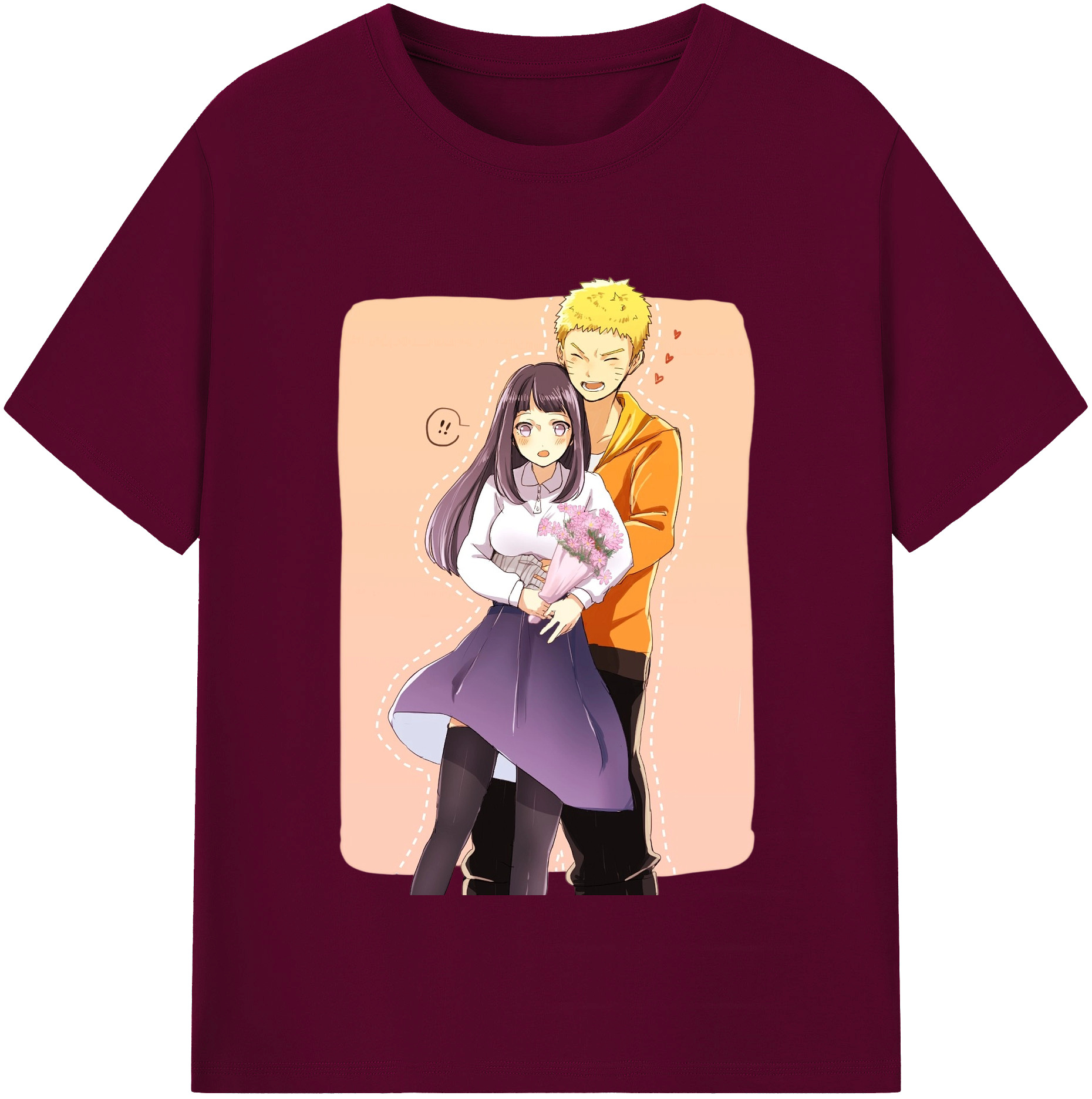 （画像用） NARUTO -ナルト- 日向ヒナタ Hyūga Hinata レディースカジュアルプリントTシャツ（綿100％）